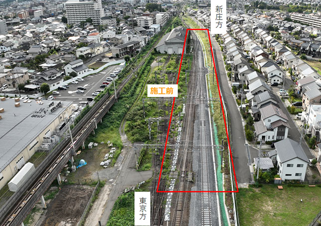 線路切換工事施工前(JR東日本提供)