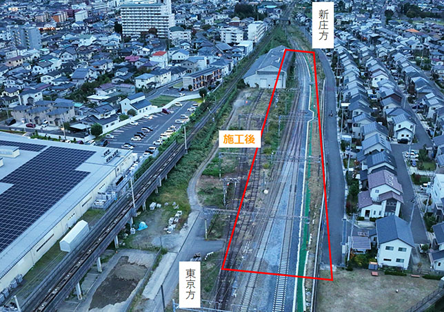 線路切換工事施工後(JR東日本提供)